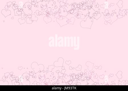 Rosa Herzen mit weißem Hintergrund. rosa Herzen auf weißem Hintergrund Stock Vektor