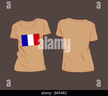 Frankreich-Flagge Shirt Fußball Fußball. T-Shirt mit der Flagge von Frankreich Stock Vektor