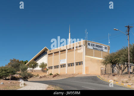 WINDHOEK, NAMIBIA - 15. Juni 2017: Der niederländischen reformierten Kirche Windhoek-Ost und Hall in Windhoek, der Hauptstadt von Namibia Stockfoto