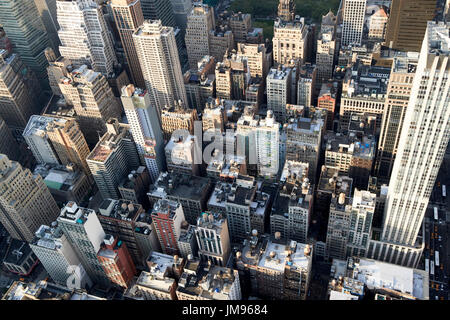 Luftaufnahme von Gebäuden im unteren Midtown North Central New York City USA Stockfoto