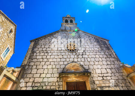 Blick auf alte Stein architektonische Details in der Region Dalmatien, Insel Hvar. Stockfoto