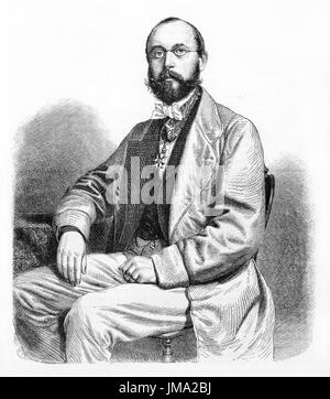 Alten gravierte Portrait von Louis Faidherbe (1818 – 1889), französischer Militär und kolonialen Administrator. Erstellt von Trichon, Monvoisin und Hadamard, Judit Stockfoto