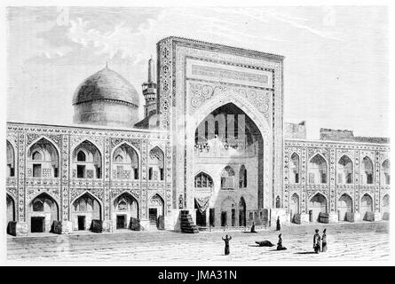 Alte Ansicht der Imam Reza Schrein, Mashhad, Iran. Erstellt von De Bar nach Foto in Khanikof Sammlung, veröffentlicht am Le Tour du Monde, Paris, 1861 Stockfoto