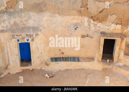 Wohn-Höhlen von Höhlenwohnungen in Matmata, Tunesien, Afrika Stockfoto