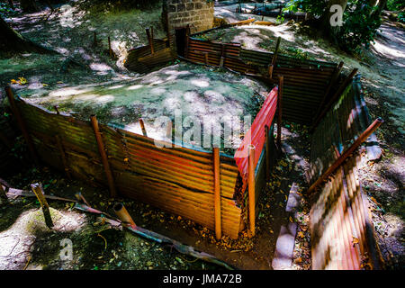 Ersten Weltkrieg Gräben bei Sanctuary Holz in der Nähe von Ypern, Belgien Stockfoto