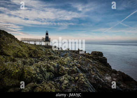 Portishead-Point Lighthouse auch bekannt als Battery Point Leuchtturm, Somerset, Großbritannien Stockfoto