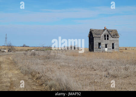 Verlassene farm house Kansas USA Stockfoto