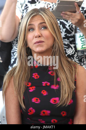 Los Angeles, Ca, USA. 26. Juli 2017. Jennifer Aniston auf die Zeremonie zu Ehren von Jason Bateman mit dem 2,616th Stern auf dem Hollywood Walk of Fame in Los Angeles, Kalifornien am 26. Juli 2017. Bildnachweis: Faye lernen/Medien Punch/Alamy Live-Nachrichten Stockfoto