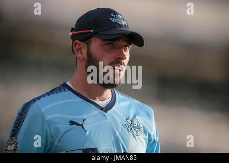 Leeds, UK. 26. Juli 2017. Jack gelehnt (Yorkshire Wikinger) während der Natwest T20 Blast Spiel zwischen Yorkshire Wikinger V Durham Jets auf Mittwoch, 26. Juli 2017. Foto von Mark P Doherty. Bildnachweis: Gefangen-Light-Fotografie Limited/Alamy Live-Nachrichten Stockfoto