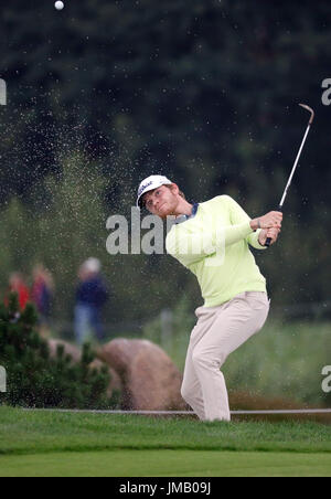 Winsen Luhe, Deutschland der. 27. Juli 2017.  Niklas Adank Deutschlands in Aktion in der ersten Runde der Herren Einzelbewerb auf der Europäischen Tour-PGA-Championship in Winsen eine der Luhe, Deutschland, 27. Juli 2017. Foto: Georg Wendt/Dpa/Alamy Live News Stockfoto