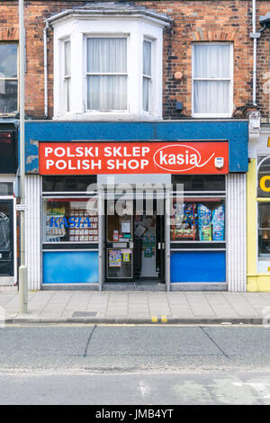 Polski Sklep oder polnischen Shop in Scarborough, North Yorkshire Stockfoto