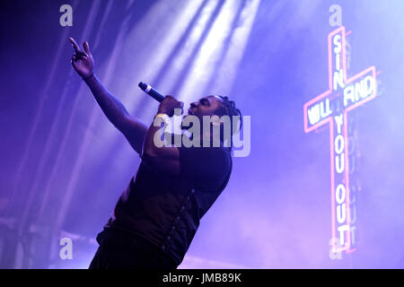 BARCELONA - 4 JUN: Dwele T (Hip-Hop-Band) führen im Konzert beim Festival Primavera Sound 2016 am 4. Juni 2016 in Barcelona, Spanien. Stockfoto