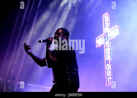 BARCELONA - 4 JUN: Dwele T (Hip-Hop-Band) führen im Konzert beim Festival Primavera Sound 2016 am 4. Juni 2016 in Barcelona, Spanien. Stockfoto