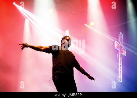 BARCELONA - 4 JUN: Dwele T (Hip-Hop-Band) führen im Konzert beim Festival Primavera Sound 2016 am 4. Juni 2016 in Barcelona, Spanien. Stockfoto