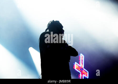 BARCELONA - 4 JUN: Dwele T (Hip-Hop-Band) führen im Konzert beim Festival Primavera Sound 2016 am 4. Juni 2016 in Barcelona, Spanien. Stockfoto