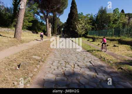 Die Via Appia Radfahren Stockfoto