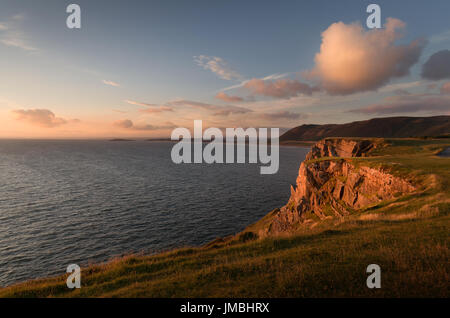 Rhossili Bay Klippen, South Wales Stockfoto