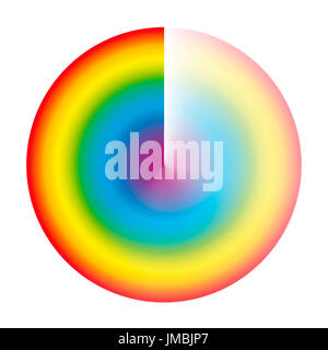 Regenbogenfarbenen Preloader oder Puffer Kreis mit Verlaufstransparenz verwendet werden, als rotierende Symbol beim Laden, herunterladen oder streamen. Stockfoto