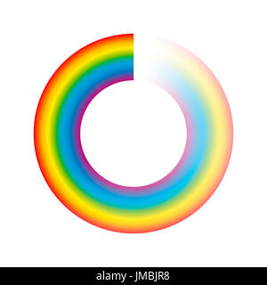 Pufferung, Kreis oder Preloader - Regenbogen farbige Ring mit Transparenz für Animation als Spinnerei Symbol beim Laden, herunterladen oder Streami verwendet werden Stockfoto