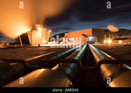 Krafla Kraftwerk Geo-Thermal, Island Stockfoto