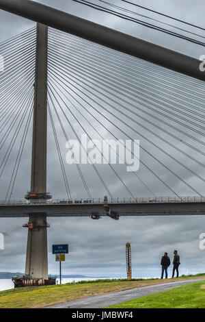 Neue Forth Road Bridge unter Konstruktion, Firth of Forth, Edinburgh, Scotland, UK Stockfoto