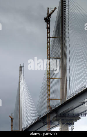 Neue Forth Road Bridge unter Konstruktion, Firth of Forth, Edinburgh, Scotland, UK Stockfoto