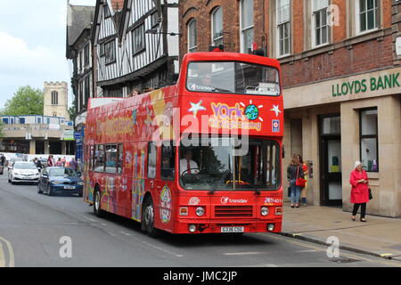 YORK-SIGHTSEEING-OPEN-TOP-TOUR-BUS Stockfoto