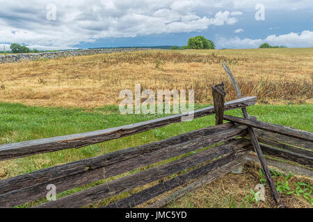 Die Landschaft in der Landschaft von dem historischen Antietam Schlachtfeld in Maryland. Stockfoto