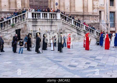 Karfreitagsprozession, Ostern Feiern in der Stadt von Palermo, Sizilien, Italien Stockfoto