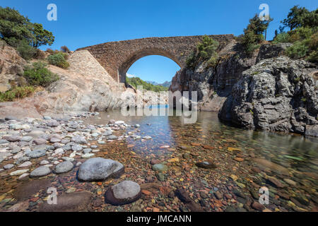 Ponte Vecchiu, Galeria, Haute-Corse, Korsika, Frankreich Stockfoto