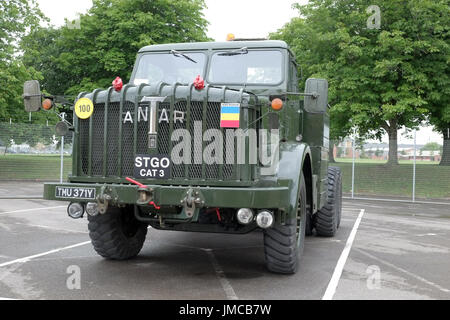 26thJuly 2017 - britische Armee Thronycroft Mighty Antar MkII, eine restaurierte Fassung auf dem Parkplatz REME Museum. Stockfoto