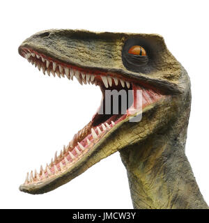 Modell des großen T-Rex Dinosaurier mit einem großen offenen Mund und vielen scharfen Zähnen Stockfoto