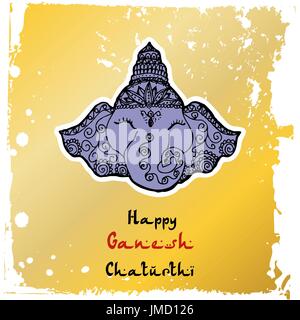 Festliche Abbildung des Geburtstages der indische Gott Ganesha Stock Vektor