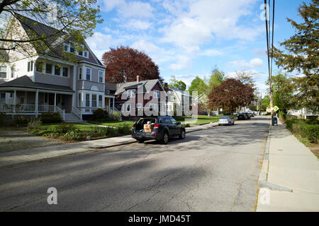 Savin Hill Avenue wohlhabenden viktorianischen Wohngegend Boston USA Stockfoto