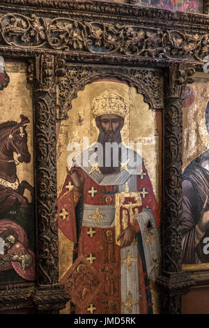 Ikonen aus der byzantinischen Museum in Zakynthos-Stadt, Insel Zakynthos, Ionan Inseln, Griechenland Stockfoto