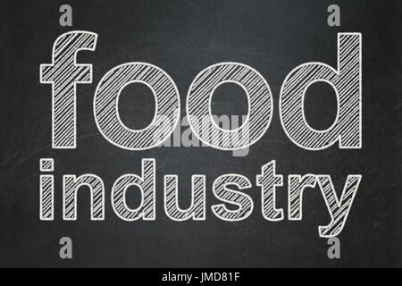 Manufacuring Konzept: Lebensmittelindustrie auf Tafel Hintergrund Stockfoto