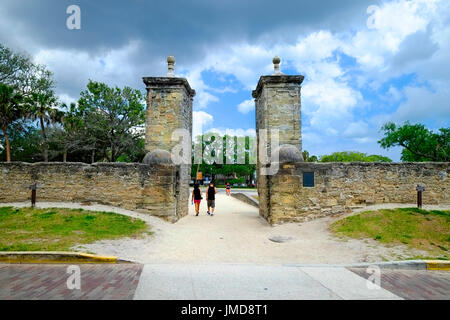 Die alten Stadttore, historische St. Augustine Florida die älteste Stadt Amerikas Stockfoto