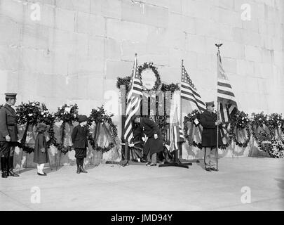 George Washington Geburtstag Feier, Washington Memorial, Washington DC, USA, Harris & Ewing, 22. Februar 1922 Stockfoto