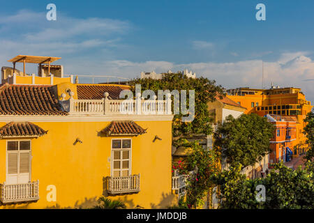 Centro Historico Aera von Cartagena de Los Indias Bolívar in Kolumbien Südamerika Stockfoto