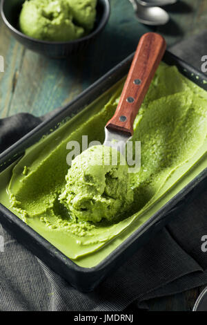 Hausgemachte Grean Tee Matcha Eis verzehrfertige Stockfoto