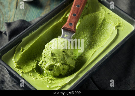Hausgemachte Grean Tee Matcha Eis verzehrfertige Stockfoto