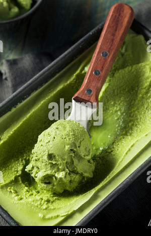 Hausgemachte Grean Tee Matcha Eis verzehrfertige Stockfoto