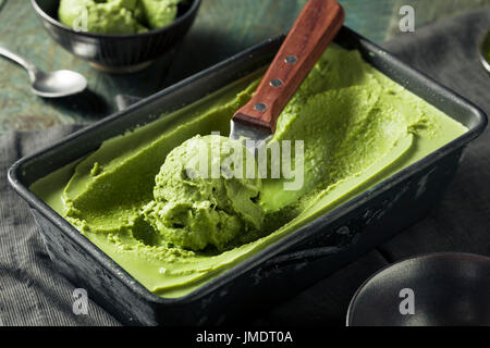 Hausgemachte Grean Tee Matcha Eis verzehrfertige Stockfoto