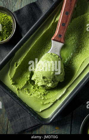 Hausgemachte Grean Tee Matcha Eis verzehrfertige Stockfoto