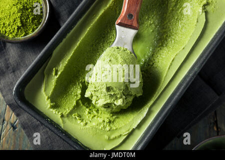 Hausgemachte Grean Tee Matcha Eis verzehrfertige Stockfoto