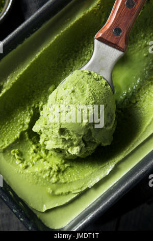Hausgemachte Grean Tee Matcha Eis verzehrfertige Stockfoto