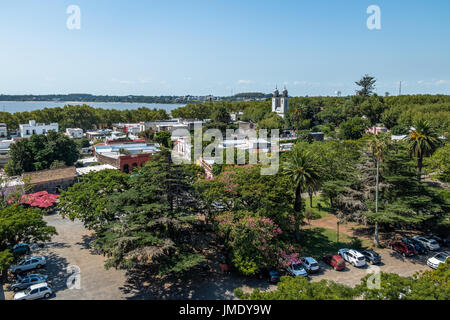 Luftaufnahme von Colonia del Sacramento - Colonia del Sacramento, Uruguay Stockfoto