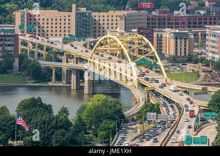 Fort Duquesne Brücke, Pittsburgh Stockfoto