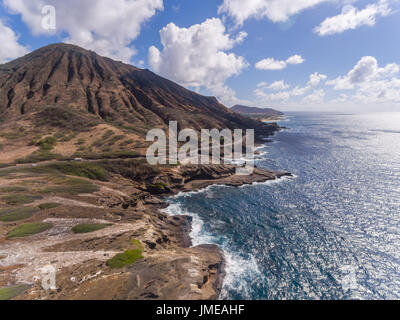Blick auf das Meer und die Küste von Oahu Hawaii Stockfoto