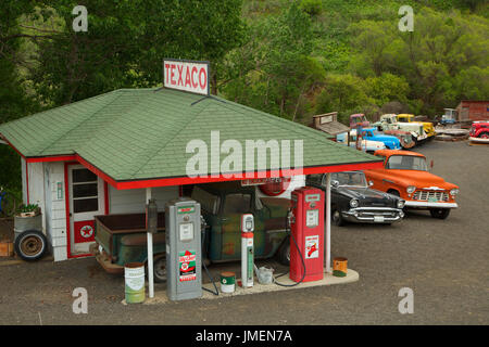 Tom Hennigars Oldtimer-Tankstelle, Whitman County, Washington Stockfoto